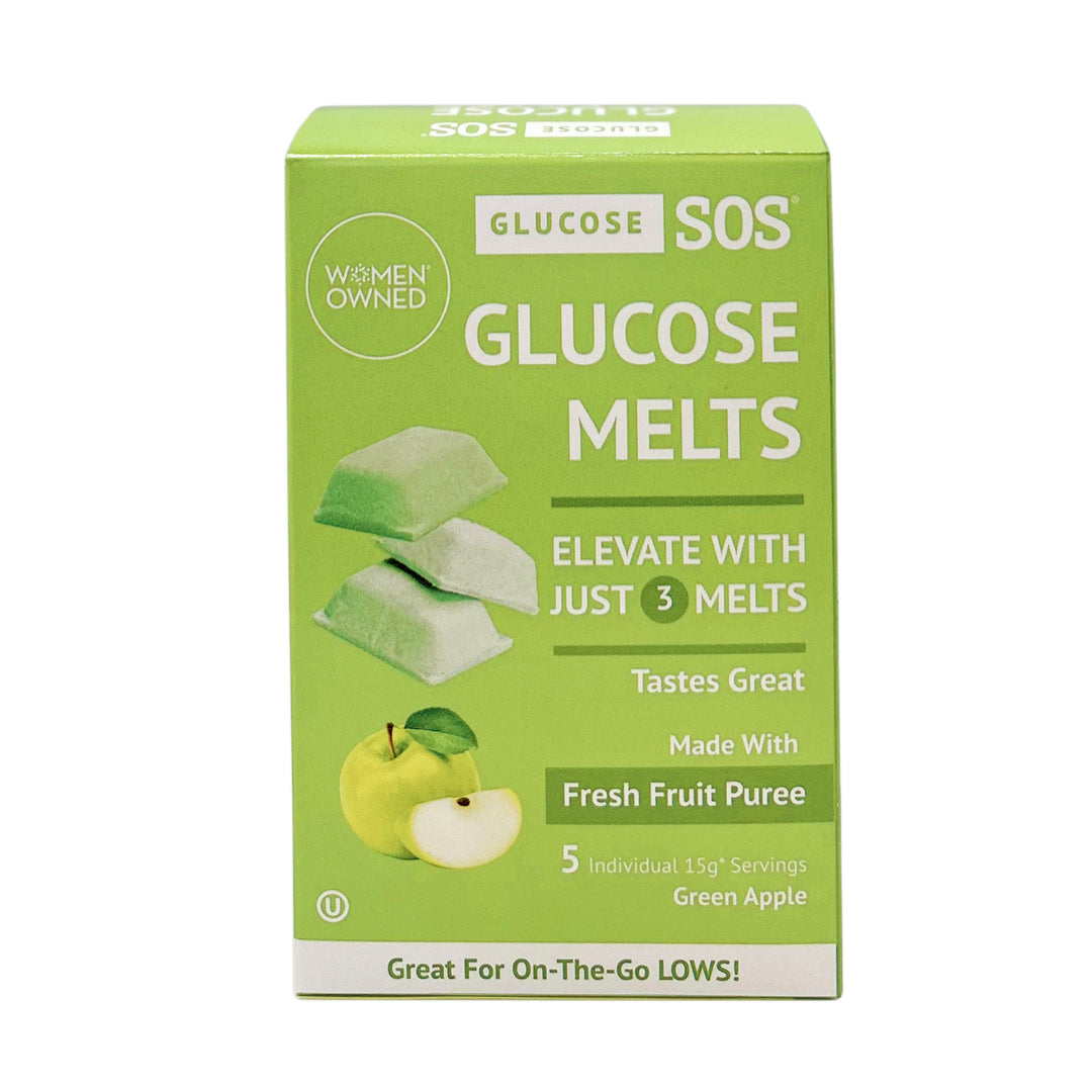 Green Apple Glucose Melts elevate low blood sugar with just 3 melts.