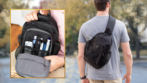 Adventure Ahead, Leave the stress behind, Sugar Medical Diabetes Insulated Sling Backpack