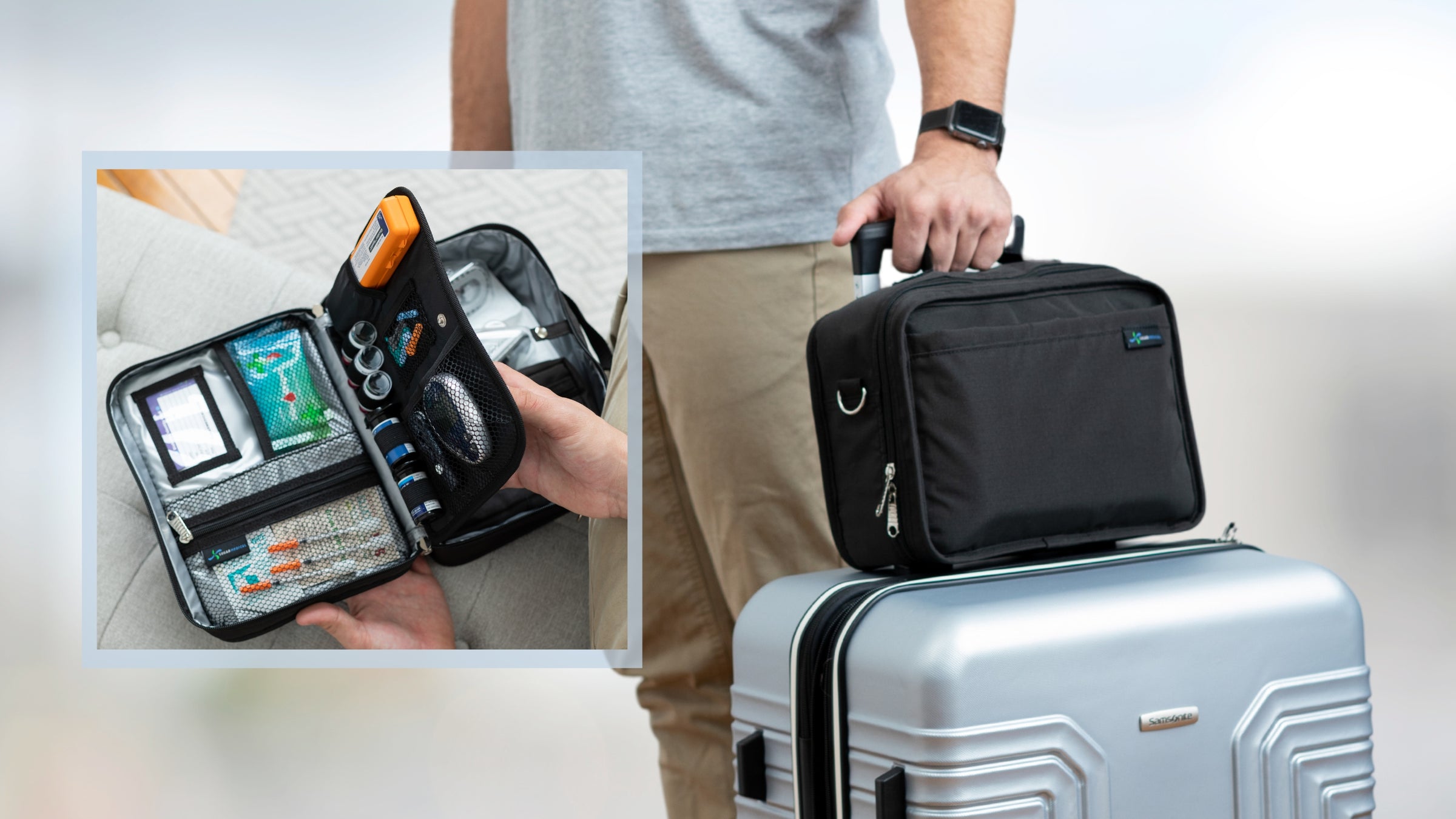 Leave the stress behind with the Sugar Medical Insulated Diabetes Travel Bag to organize all your diabetic supplies. 
