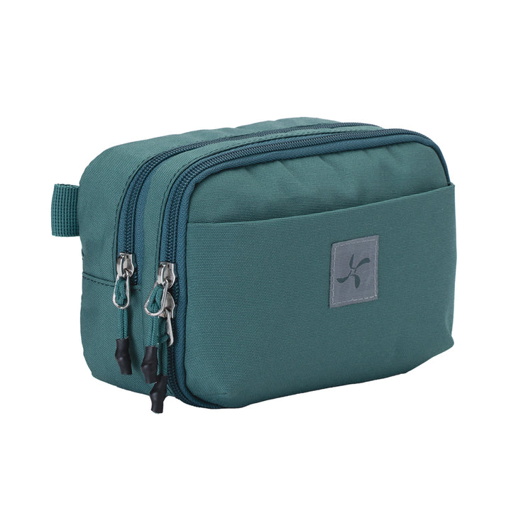 The side of the Green Pine Diabetes Insulated Convertible Supply Bag shows the width of the diabetic supply case.