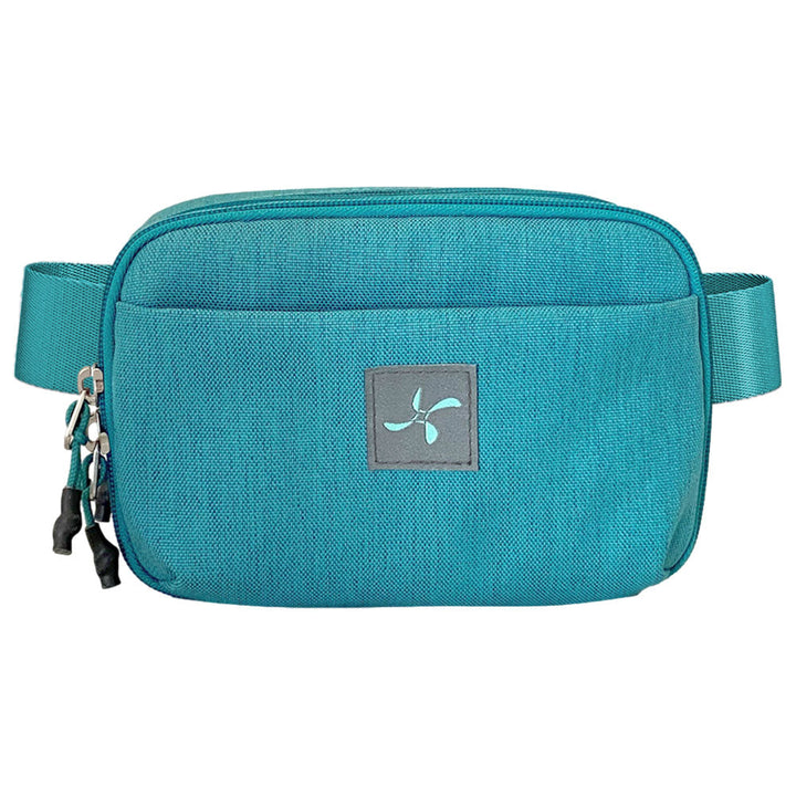 Sugar Medical Diabetes Insulated Convertible Belt Bag in turquoise.