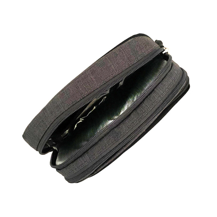 Diabetes Insulated Convertible Belt Bag in grey back insulated compartment. .