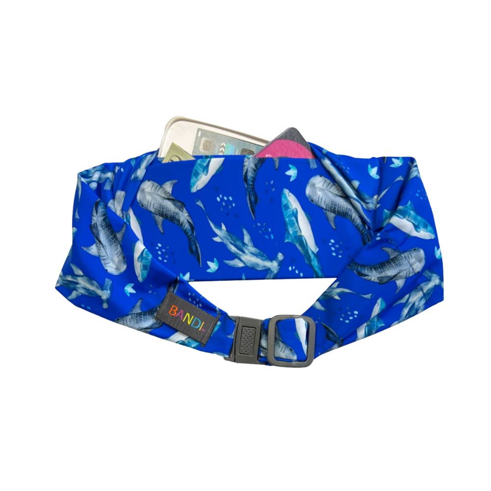 Shark Bandi Wear Pocket Belt designed for comfort and practicality, perfect for carrying essentials securely and hands-free with phone in it. 