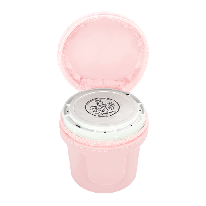 Light PInk Dexcom G7 Protective Travel Case with Dexcom 7 inserter in it.
