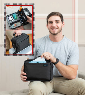 HOLIDAY TRAVEL AHEAD. Leave the stress behind. Diabetes Travel Bag. Organize all your diabetic supplies in one place for travel. 