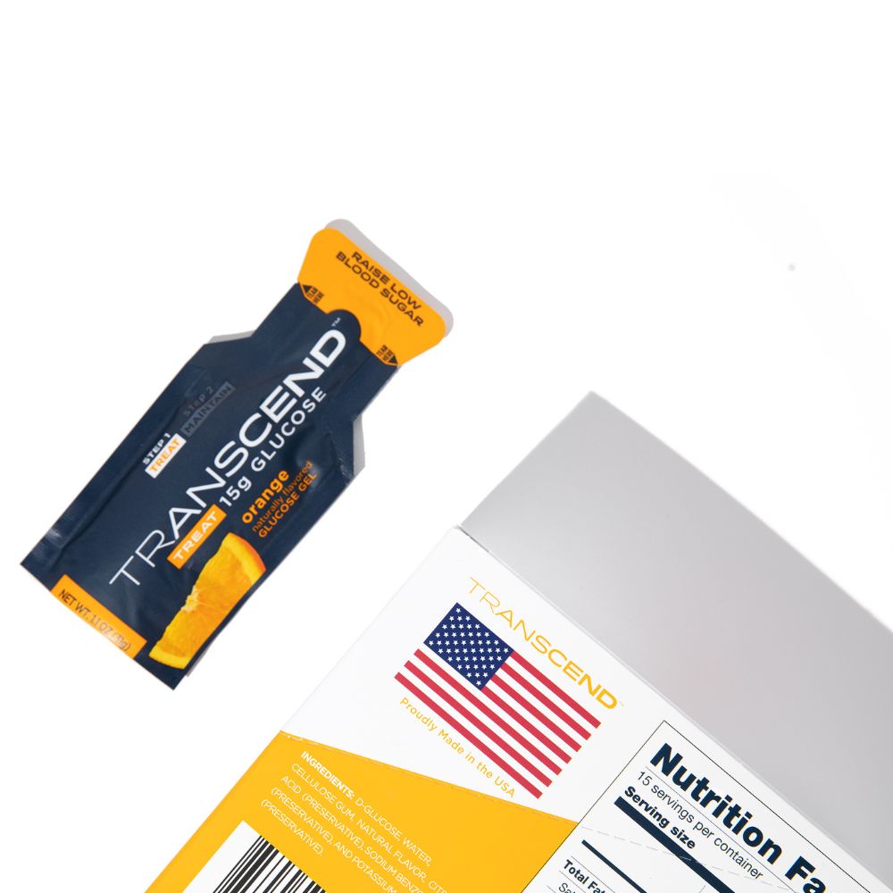 Transcend Gel product box, labeled with 'Made in USA.' The design features a clean, professional layout with bold text and logo. The box includes product details and specifications with a modern, minimalistic color scheme