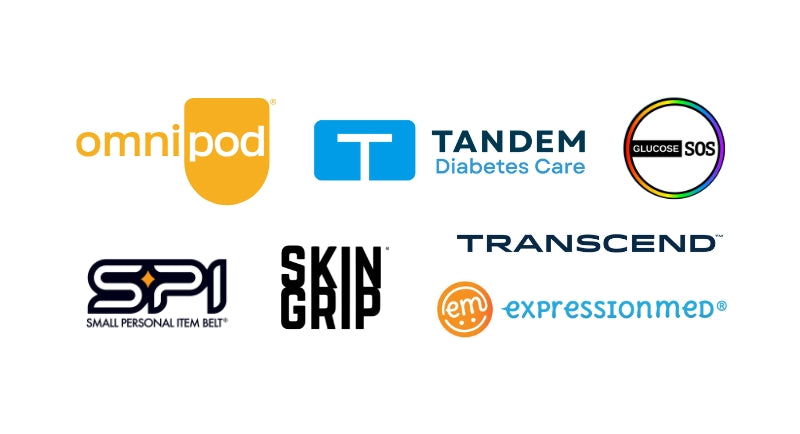 We are honored to be working in partnership with other brands that simplify life with diabetes: Omnipod, Tandem, Skin Grip, Expression Med and SPIbelt.