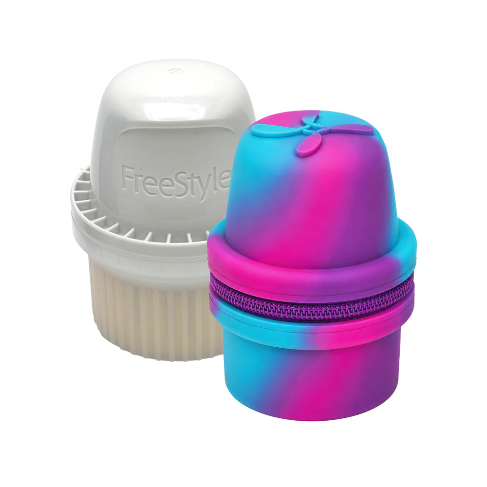 Colorful silicone Libre 3 Travel Protective case with 'FreeStyle' branding on a white background