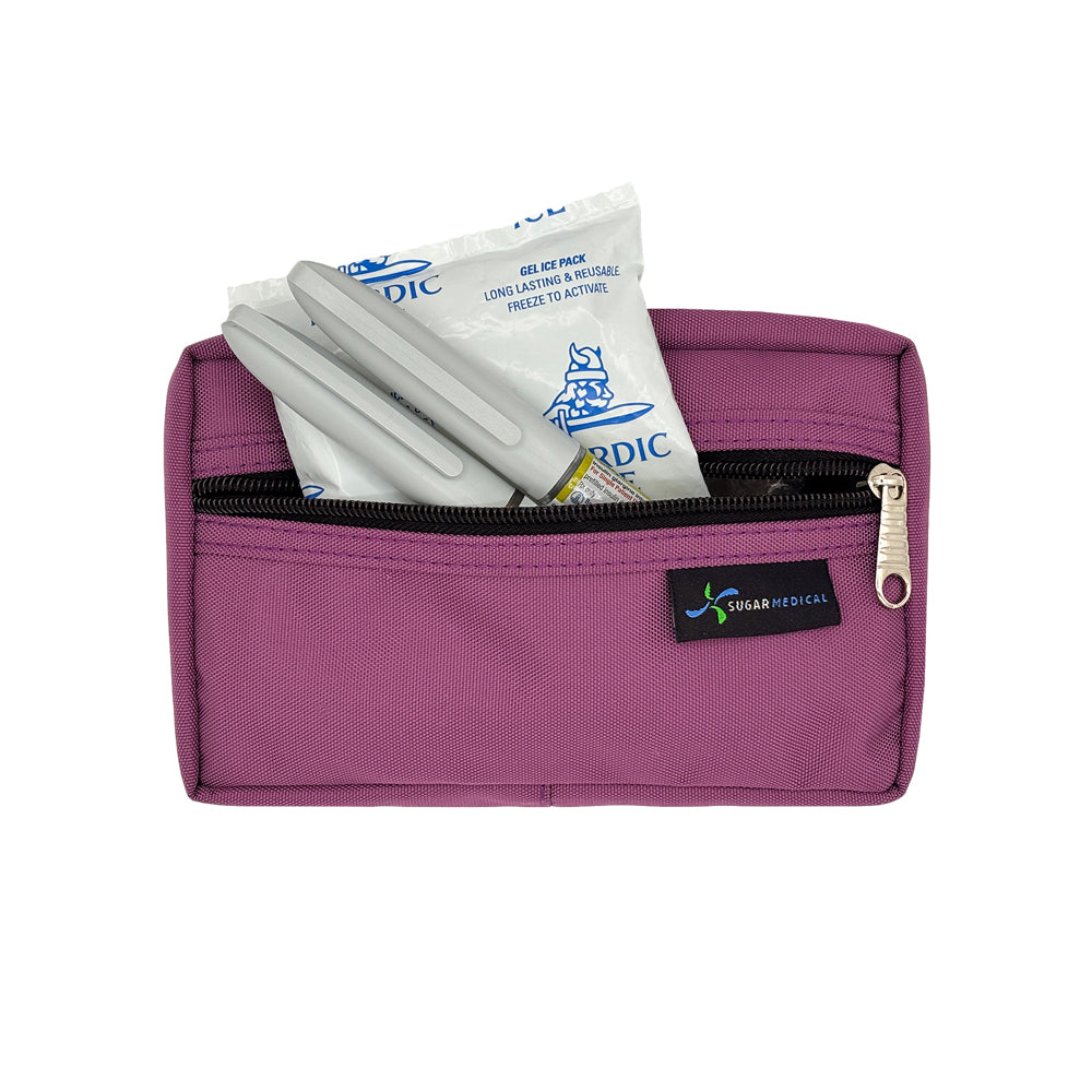 Orchid removable supply pouch that fits ice pack and insulin pens. 