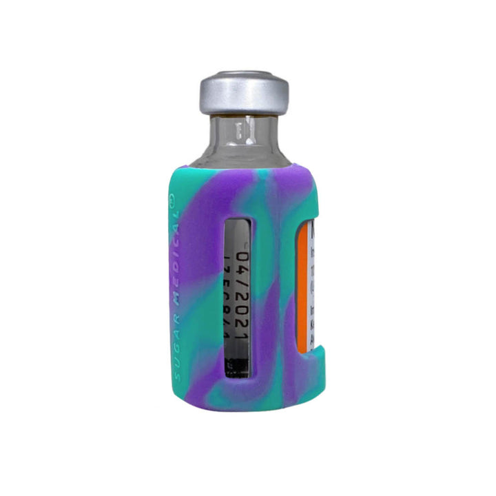 Insulin Vial Protective Silicone Sleeve- Purple-Green