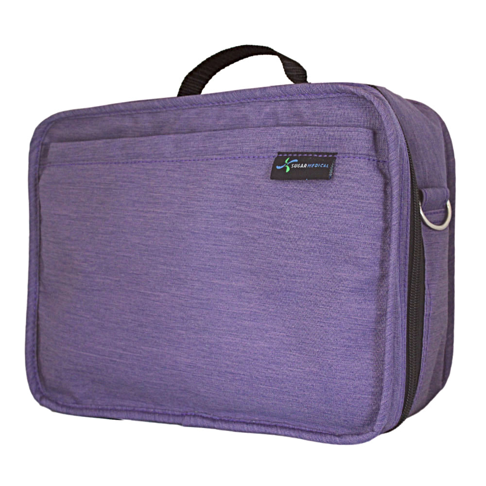 Diabetes Insulated Travel Bag in purple side.