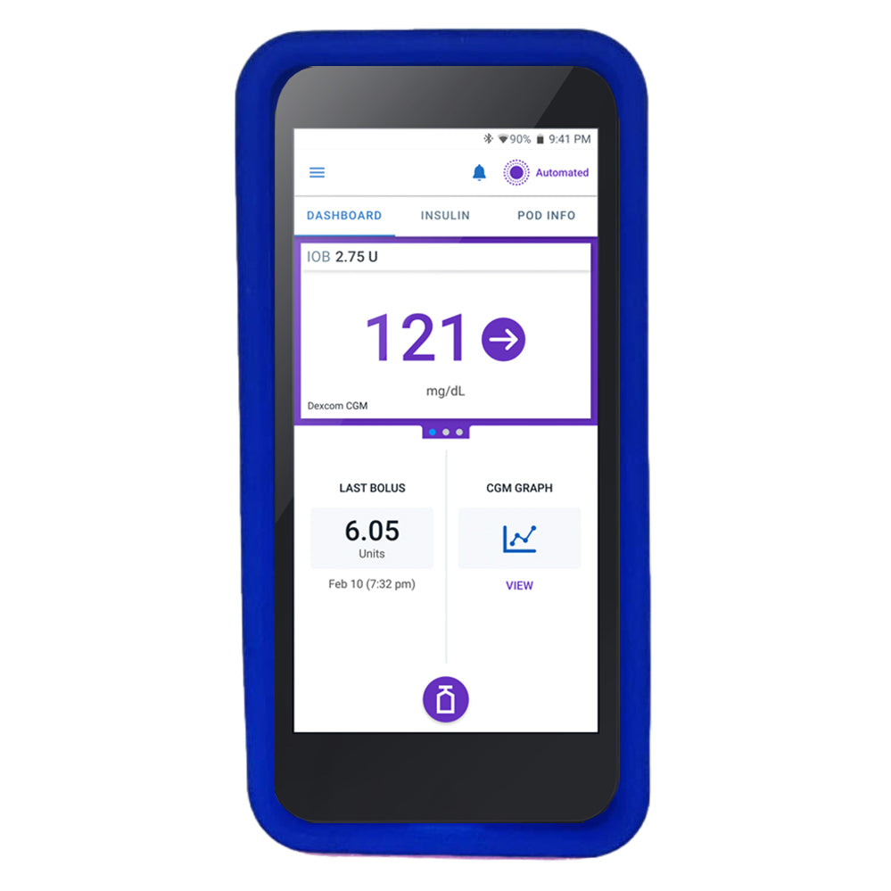 Blue Omnipod® 5 Case provides protection for your Omnipod 5 from bumps and drops. 
