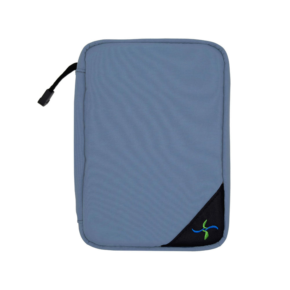Sugar Medical steel blue Diabetes Insulated Organizer with Sugar Medical logo on bottom right keeps your supplies organized, protected and secure.
