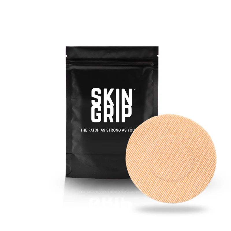 Front of Skin Grip Original Patches package for Dexcom G7 – features clean, minimal tan design with product name, compatible device label, and quantity clearly displayed.