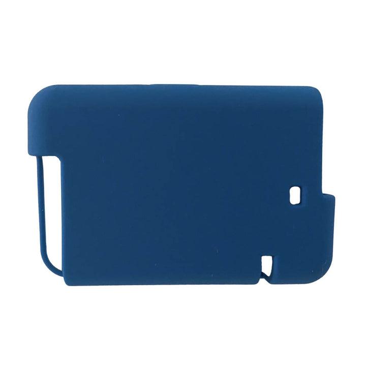 The back of the blue Tandem t:slim Gel Skin with Exclusive design allows access to all ports and controls.