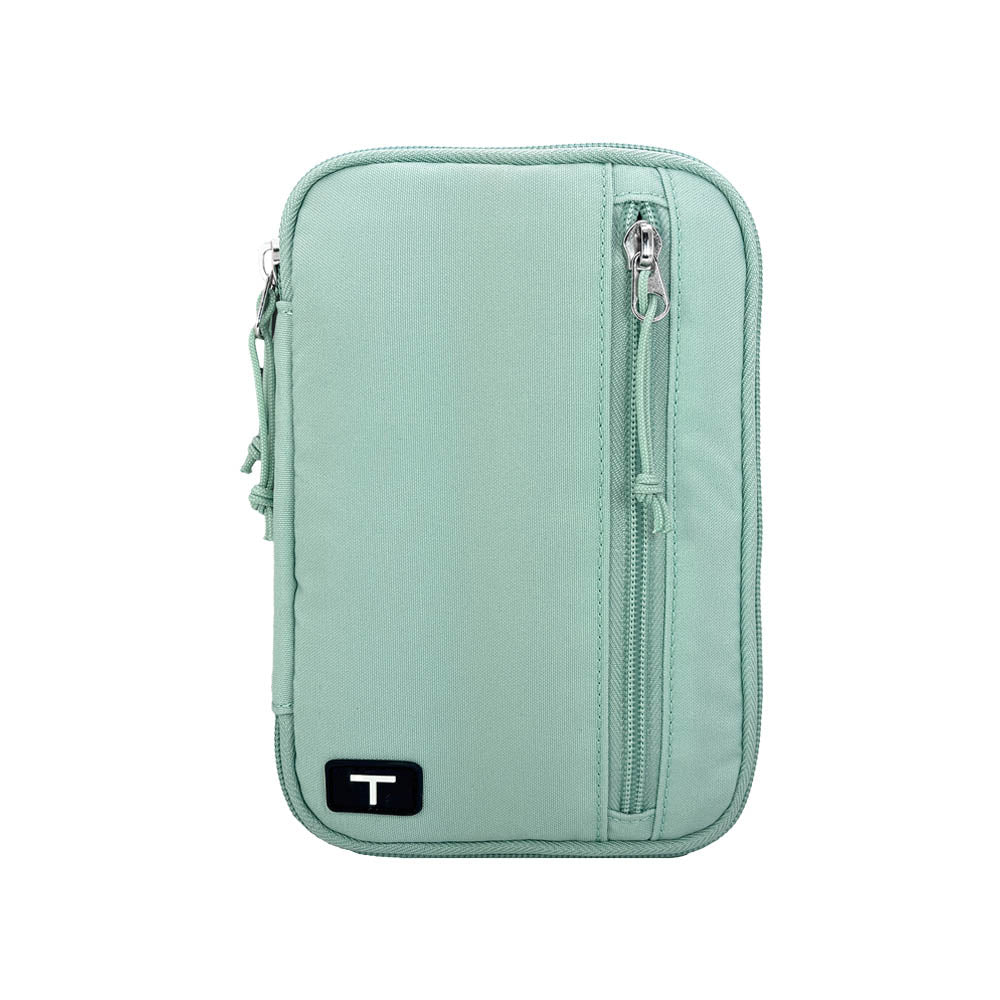 Seafoam tandem diabetes supply case with a Tandem logo on a white background. 