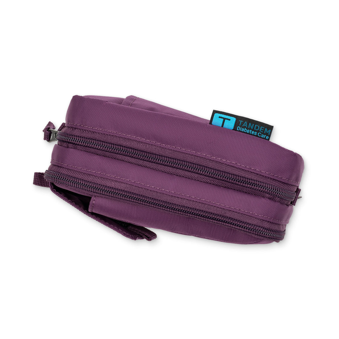 Tandem supply case in deep purple designed in collaboration with Tandem Diabetes Care