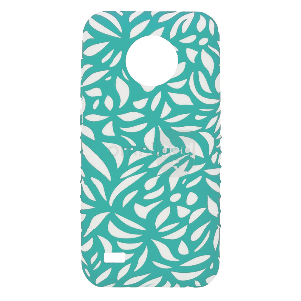 Teal and white floral pattern Omnipod® 5 Case with camera cutout.