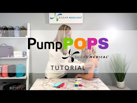 Video showing how to apply and remove PumpPOPS™ reusable Omnipod® covers by Sugar Medical, demonstrating easy attachment and removal steps