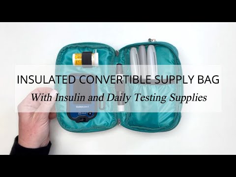 Sugar Medical Diabetes Insulated Convertible Belt Bag in Turquoise insulin and testing supply set up video. 