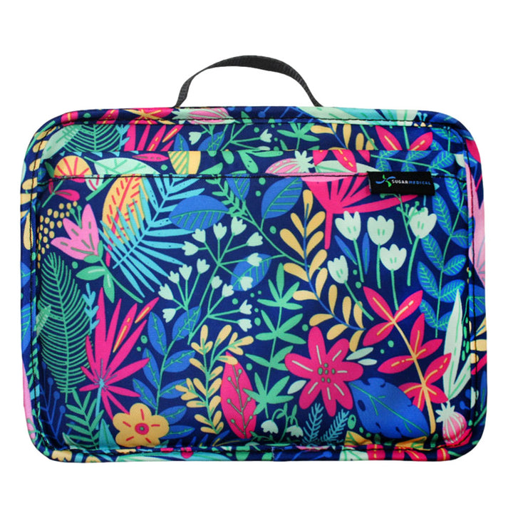 Stay organized with our Diabetes Insulated Travel Bag in Blue Floral by keeping diabetic supplies together and easily visible while traveling. 