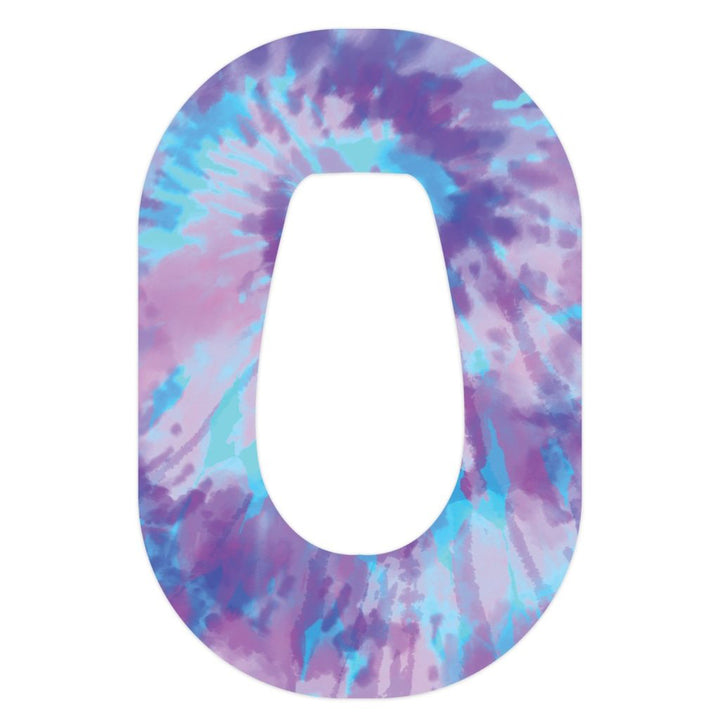 A pastel purple, blue, and pink adhesive tape in a tie-dye pattern