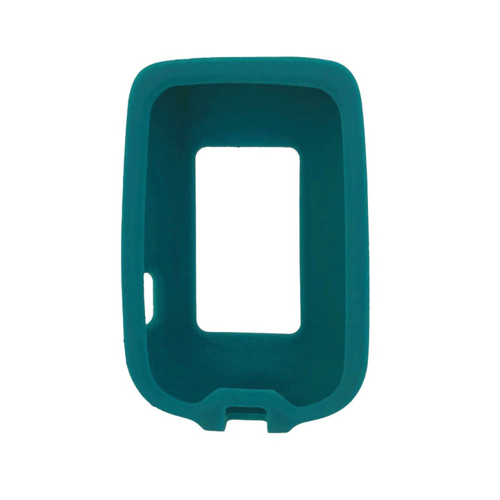 Empty teal silicone cover from the front side.